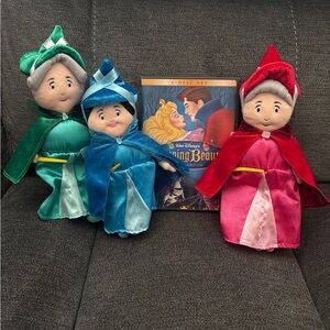 Disney Fairy Godmother Plush Set Sleeping Beauty Bundle